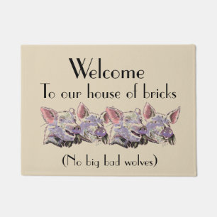 Tapete Porcos engraçados ou ilustração colorida Hogs Boas