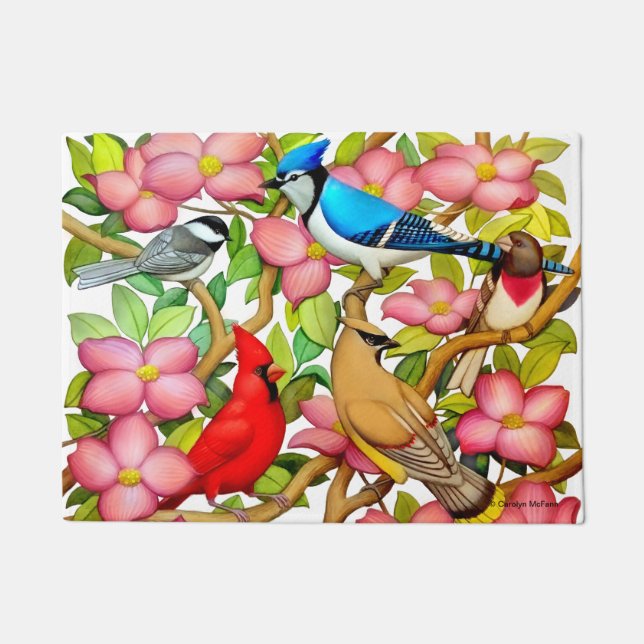 Tapete Porta-Artes Coloridas de Aves Selvagens (Frente)