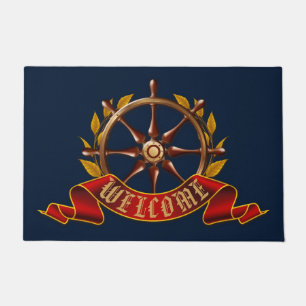 Tapete Porta-boas-vindas Marinho azul do Capitão Náutico