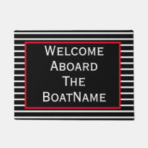 Porta-Boas-Vindas Negra, Branca e Vermelha