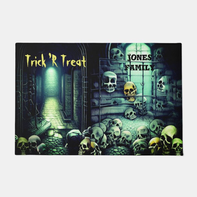 Tapete Porta Cellar do Halloween Skull (Frente)