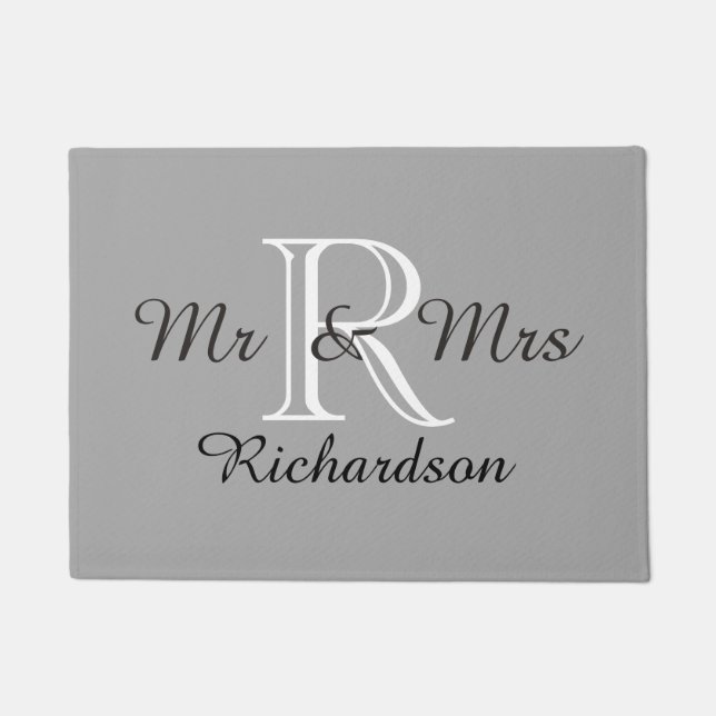 Tapete PORTA CHIQUE MAT_ " Sr. & Sra." _NAME/MONOGRAM (Frente)