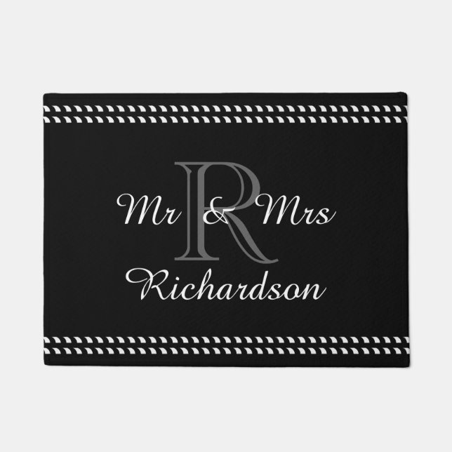 Tapete PORTA CHIQUE MAT_ " Sr. & Sra." _NAME/MONOGRAM (Frente)
