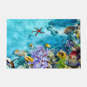 Tapete Porta Colorida Sea Life Porta Marinha Oceânica