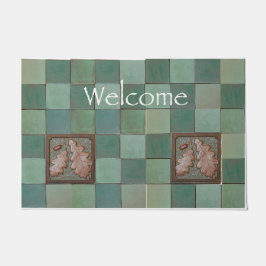 Tapete Porta com artesão azulejo de folha de Oak