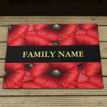 Porta da Família Floral Red Poppy