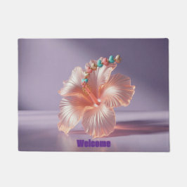 Tapete Porta da Lavanda de Pêssego Hibiscus