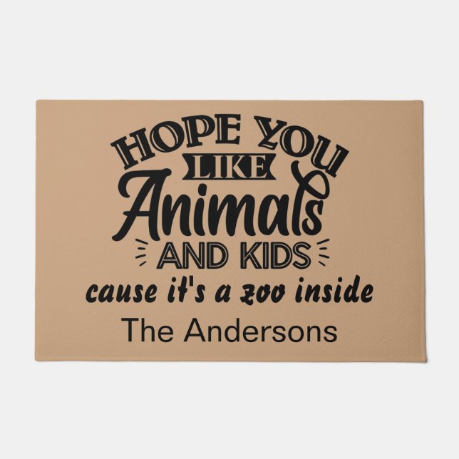 Tapete Porta de Aviso Personalizada Engraçada (Frente)