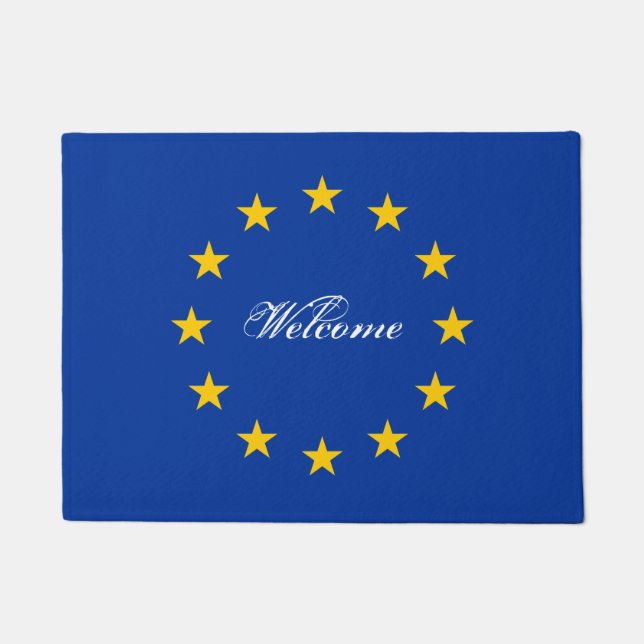Tapete Porta de bandeira da União Europeia com texto pers (Frente)