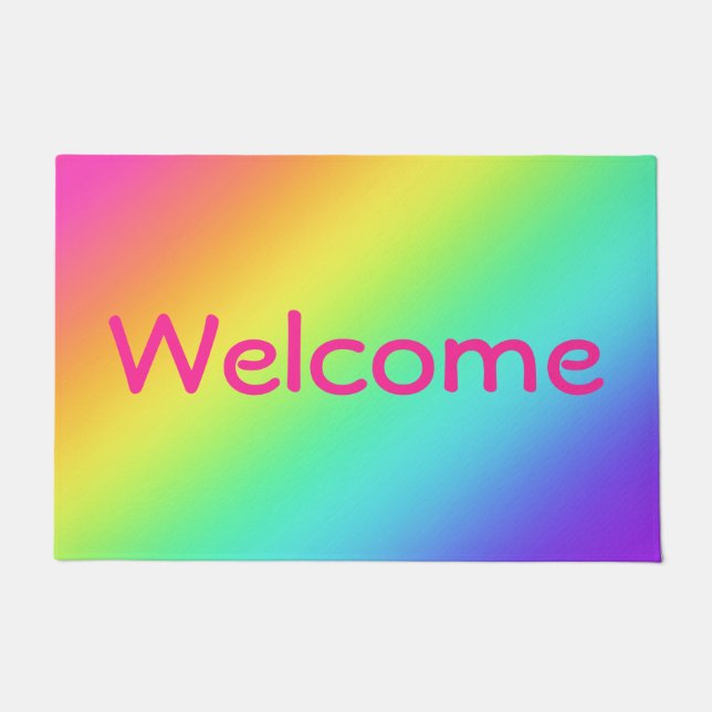 Tapete Porta de boas-vindas do Gradiente Arco-Íris Brilha (Frente)