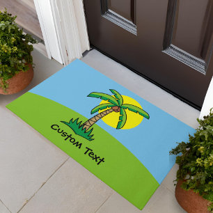 Tapete Porta de Cartoon Palm Tree