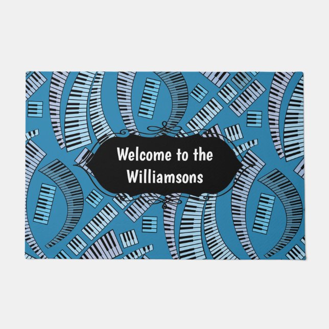 Tapete Porta de Chaves de Piano Curvas (Frente)