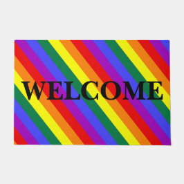Tapete Porta de cores LGBT de boas-vindas