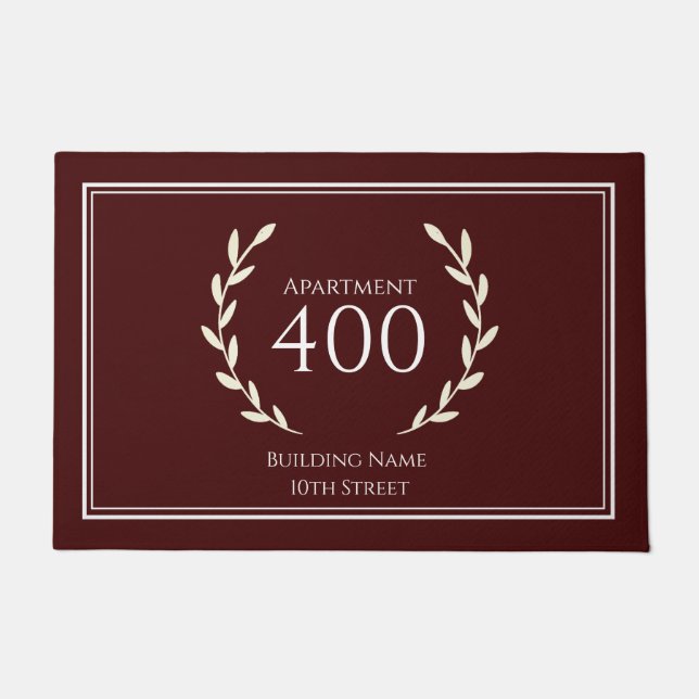 Tapete Porta de entrada - Número de casa e Apartamento (Frente)