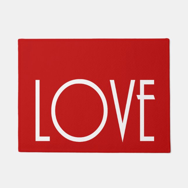 Tapete Porta de Férias Vermelhas no Natal Love (Frente)