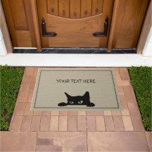 Porta de Halloween Personalizada de Gato Preto
