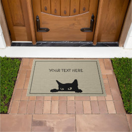 Tapete Porta de Halloween Personalizada de Gato Preto