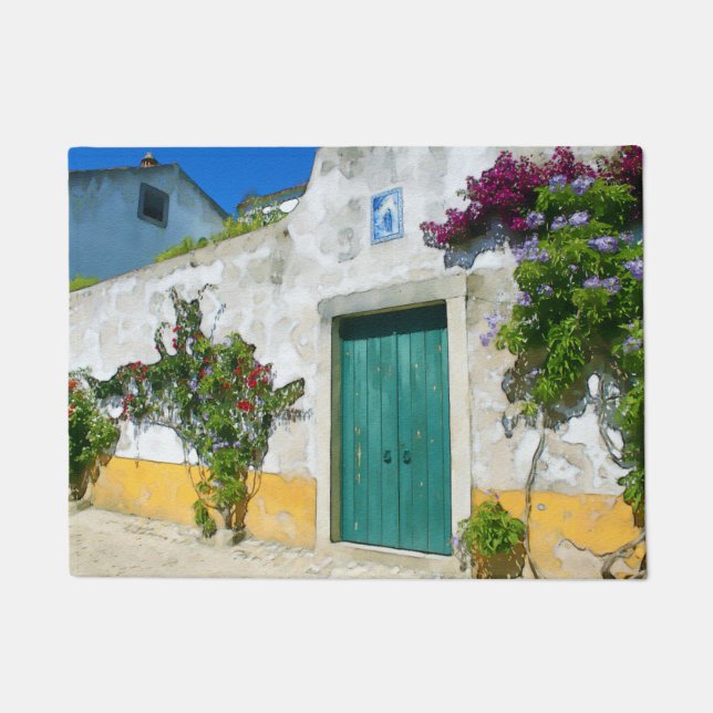 Tapete Porta de madeira verde aquosa (Frente)