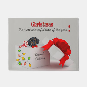 Tapete Porta de Natal Bonita Dachshund