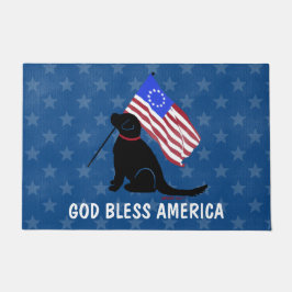 Tapete Porta Deus abençoe de Cachorro Americana Patriótic