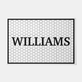 Tapete Porta do Azulejo sobrenome preto e branco hexadeci