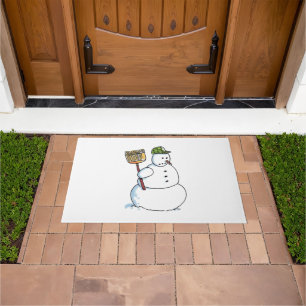 Tapete Porta do Broom Snowman