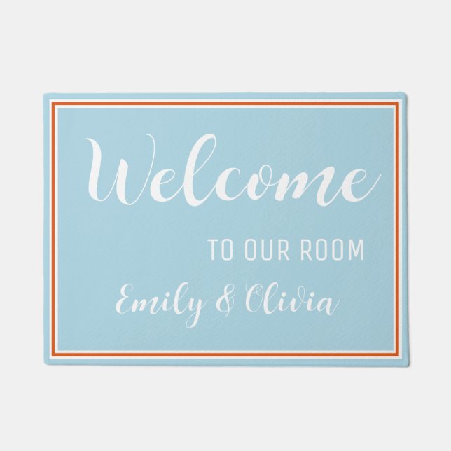 Tapete Porta do dormitório com nome(s) (Frente)