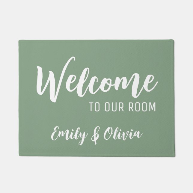 Tapete Porta do dormitório com nome(s) (Frente)