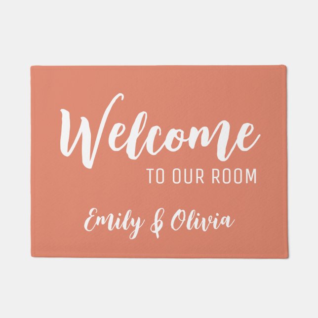 Tapete Porta do dormitório com nome(s) (Frente)