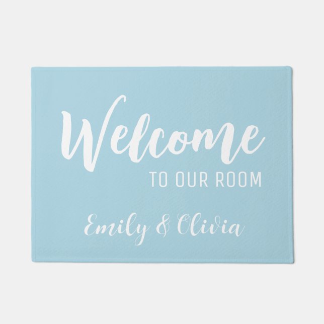 Tapete Porta do dormitório com nome(s) (Frente)