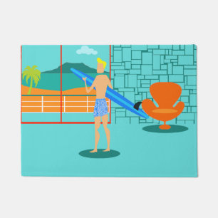 Tapete Porta do Duo do Surfer Retro