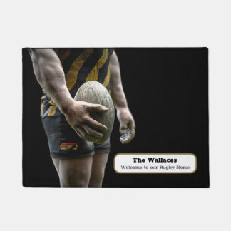 Tapete Porta do Entusiasta de Rugby Personalizada