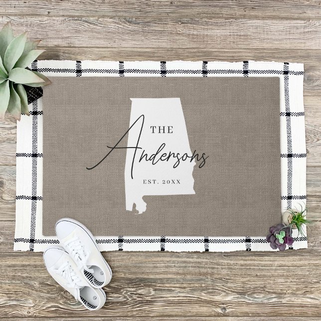 Tapete Porta do Estado do Monograma da Família Alabama (Criador carregado)