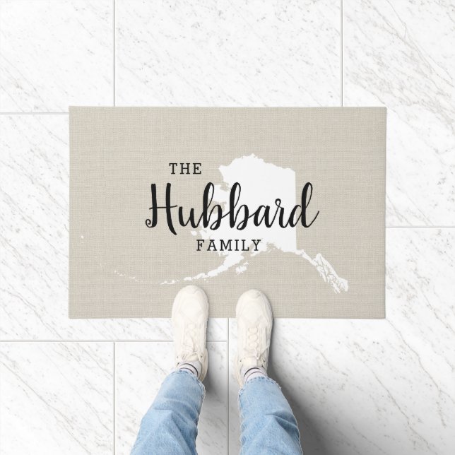 Tapete Porta do Estado do Monograma da Família Alaska (Interior)