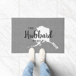 Tapete Porta do Estado do Monograma da Família Alaska