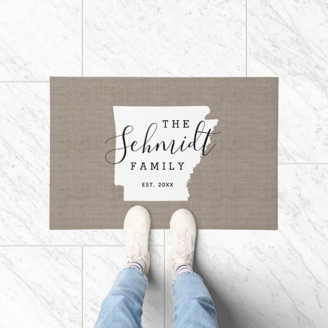 Tapete Porta do Estado do Monograma da Família Arkansas (Interior)