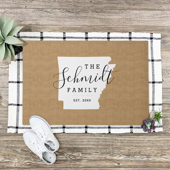 Tapete Porta do Estado do Monograma da Família Arkansas (Criador carregado)