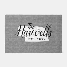 Tapete Porta do Estado do Monograma da Família de Nebrask