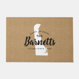 Tapete Porta do Estado do Monograma da Família Delaware