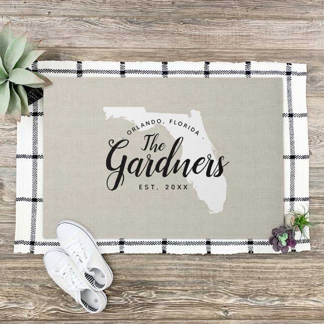 Tapete Porta do Estado do Monograma da Família Flórida (Criador carregado)