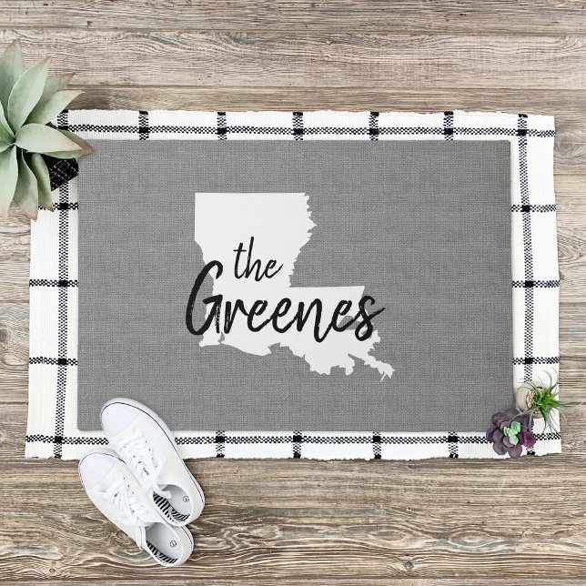 Tapete Porta do Estado do Monograma da Família Louisiana (Criador carregado)