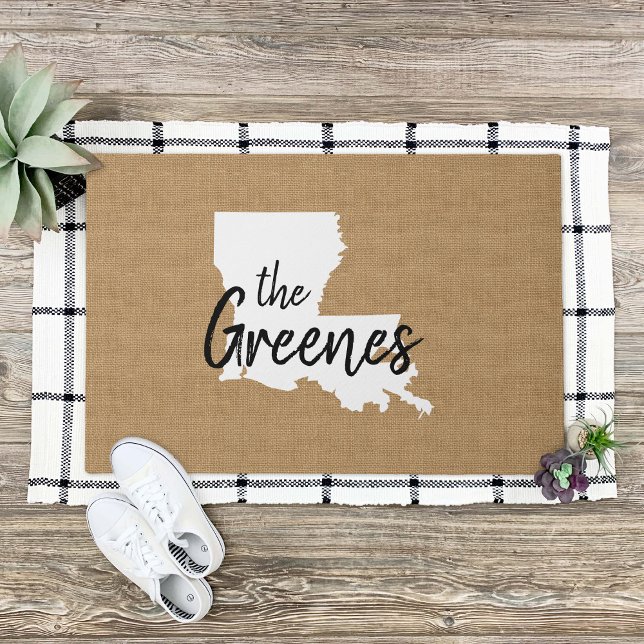 Tapete Porta do Estado do Monograma da Família Louisiana (Criador carregado)