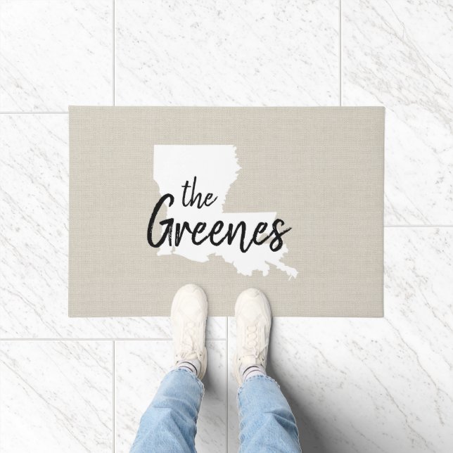 Tapete Porta do Estado do Monograma da Família Louisiana (Interior)