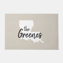 Tapete Porta do Estado do Monograma da Família Louisiana