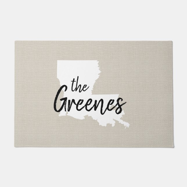 Tapete Porta do Estado do Monograma da Família Louisiana (Frente)