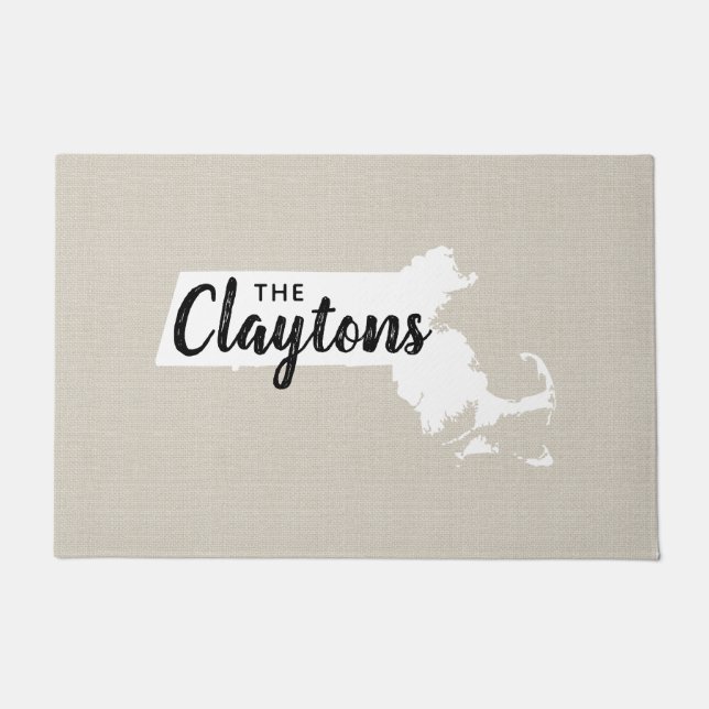 Tapete Porta do Estado do Monograma da Família Massachuse (Frente)