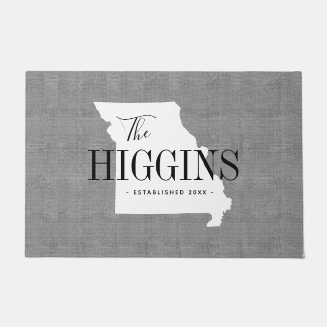 Tapete Porta do Estado do Monograma da Família Missouri (Frente)