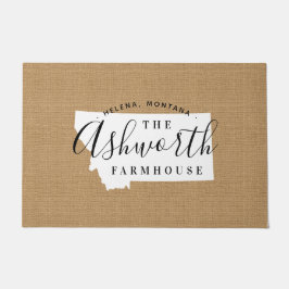 Tapete Porta do Estado do Monograma da Família Montana