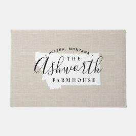 Tapete Porta do Estado do Monograma da Família Montana