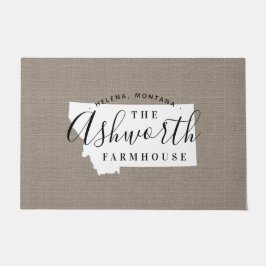 Tapete Porta do Estado do Monograma da Família Montana